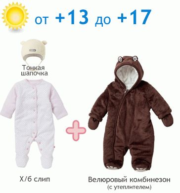 dress the newborn for a walk in the fall / spring