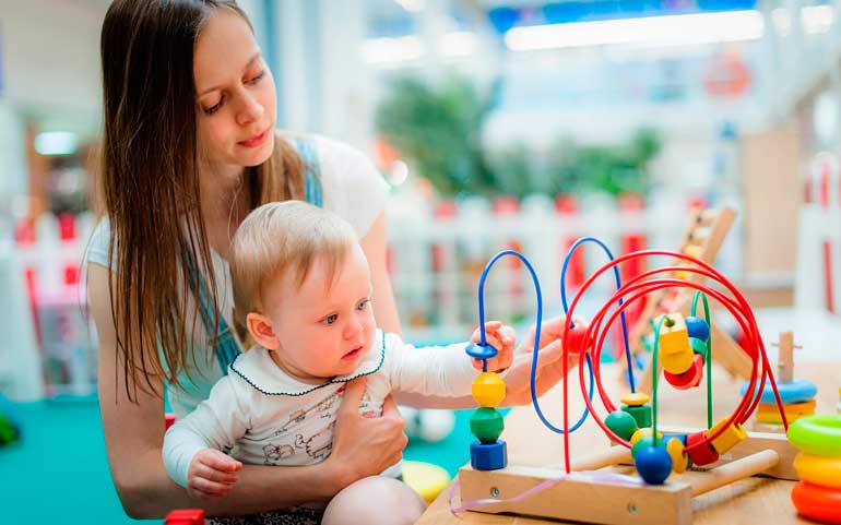 playing with a baby in 10 months