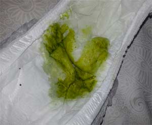 green chair in diaper