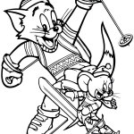 Tom and Jerry skiing