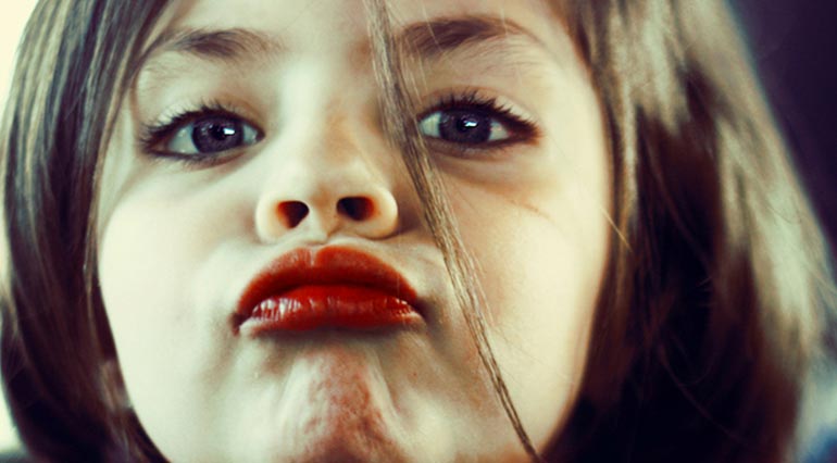 child beats to pity