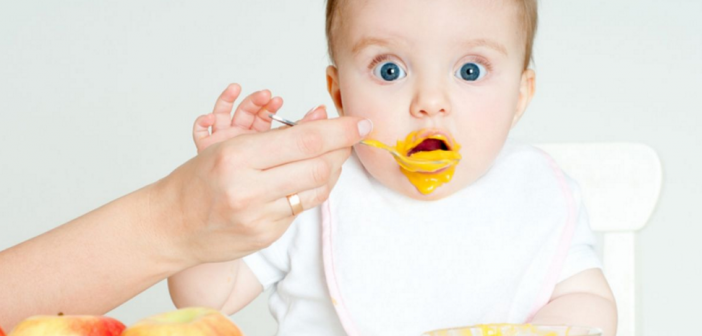 feeding a baby