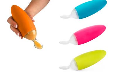 silicone bottle with a spoon