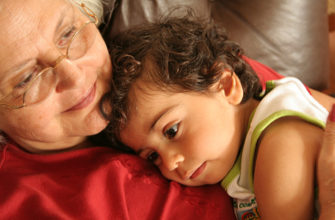 grandmother pampers grandson