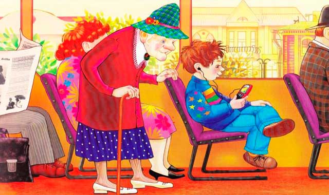 Children in public transport: who should give in to whom
