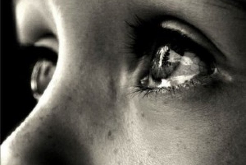 woman is crying