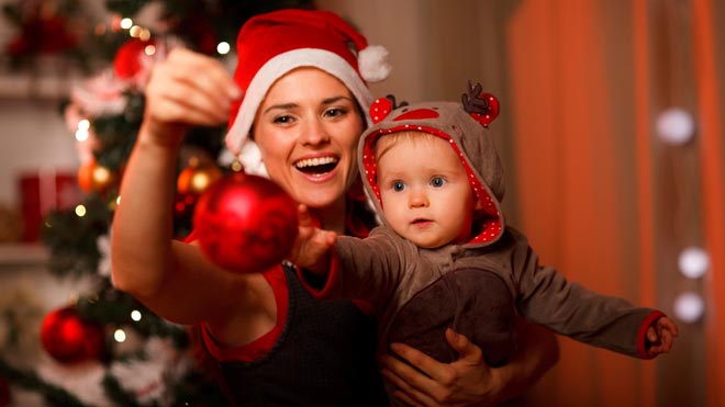 mother with newborn for new year