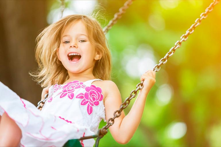 child on a swing