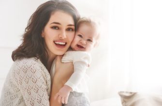happy mom and baby