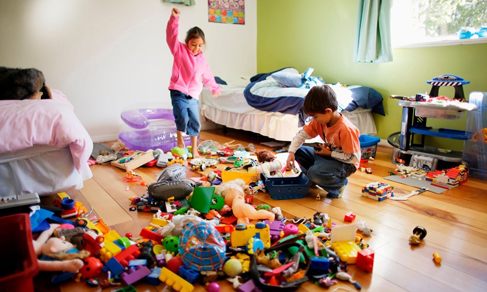 scattered toys