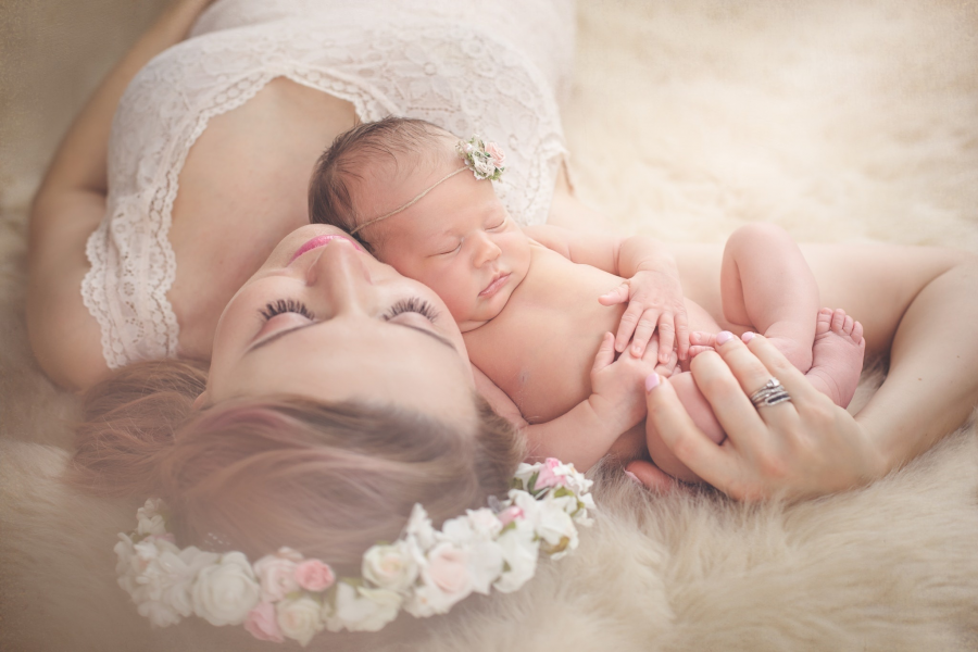 mom with a newborn baby