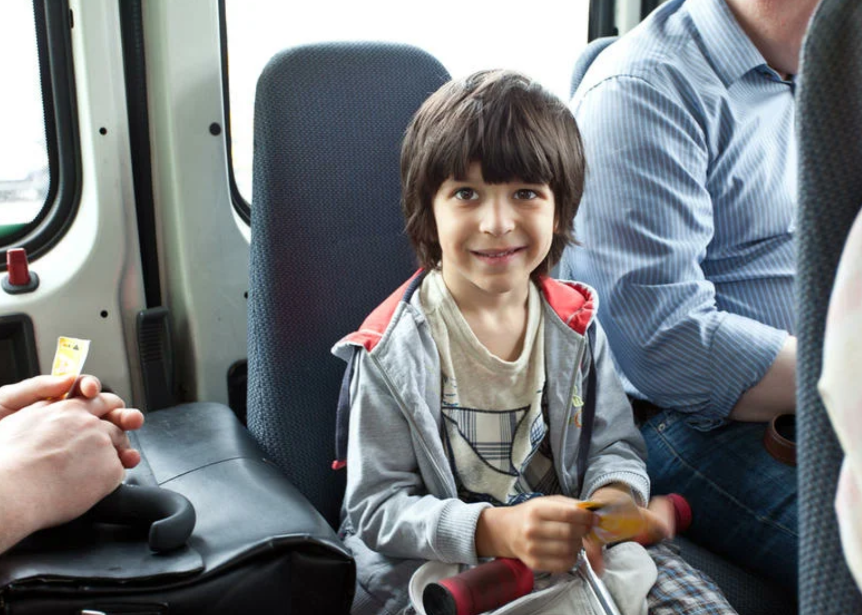children in public transport should sit