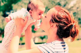 mom with a baby in her arms